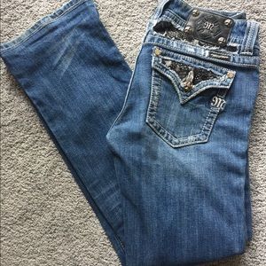 Miss Me Lace Detail Boot Leg Jean